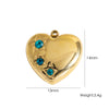 Diy Jewelry Pendant 304 Stainless Steel Colorful Diamondinlaid Peach Heart Pendant Electroplated