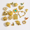 Diy Jewelry Pendant 304 Stainless Steel Colorful Diamondinlaid Peach Heart Pendant Electroplated