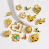 Diy Jewelry Pendant 304 Stainless Steel Colorful Diamondinlaid Peach Heart Pendant Electroplated