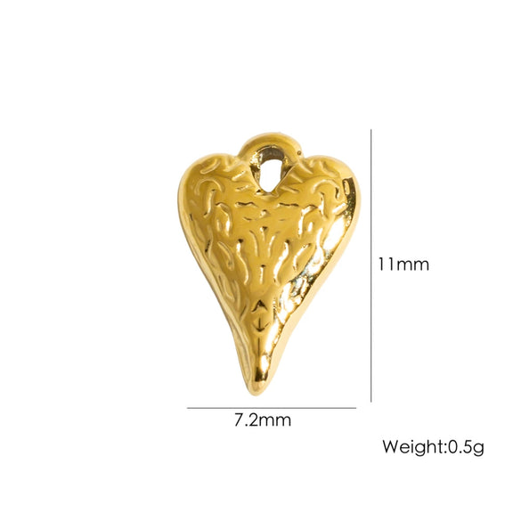 Diy Jewelry Pendant 304 Stainless Steel Colorful Diamondinlaid Peach Heart Pendant Electroplated