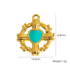 Diy Jewelry Pendant 304 Stainless Steel Colorful Diamondinlaid Peach Heart Pendant Electroplated