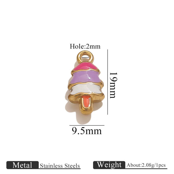 Diy Jewelry Pendant Stainless Steel Plated 18K Vacuum Colorpreserving Elephant Horse Rhino Christmas Tree Shaped With Dripping Oil Technique