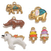 Diy Jewelry Pendant Stainless Steel Plated 18K Vacuum Colorpreserving Elephant Horse Rhino Christmas Tree Shaped With Dripping Oil Technique