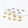 Diy Jewelry Spacer Beads Copper 18K Real Gold Plated Microinlaid Zircon Bow Style Allmatching Geometric
