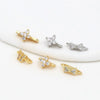 Diy Jewelry Spacer Beads Copper 18K Real Gold Plated Microinlaid Zircon Bow Style Allmatching Geometric