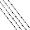 Diy Jewelry Stainless Steel Bead Chain With 18K Gold Enamel Glaze Treatment Round Bead Design