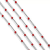 Diy Jewelry Stainless Steel Bead Chain With 18K Gold Enamel Glaze Treatment Round Bead Design