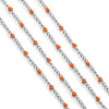Diy Jewelry Stainless Steel Bead Chain With 18K Gold Enamel Glaze Treatment Round Bead Design