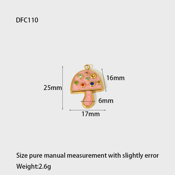 Diy Jewelry Stainless Steel Oil Dripping Fruit Pattern Pendants Earrings Bracelets Necklaces Accessories