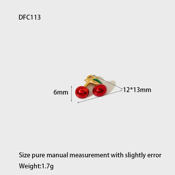 Diy Jewelry Stainless Steel Oil Dripping Fruit Pattern Pendants Earrings Bracelets Necklaces Accessories