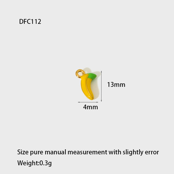 Diy Jewelry Stainless Steel Oil Dripping Fruit Pattern Pendants Earrings Bracelets Necklaces Accessories