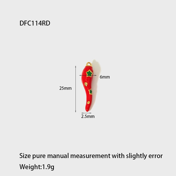 Diy Jewelry Stainless Steel Oil Dripping Fruit Pattern Pendants Earrings Bracelets Necklaces Accessories