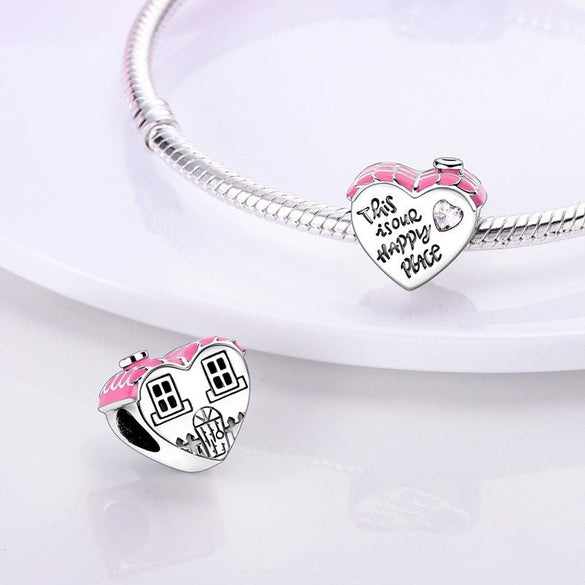 Diy Love Beads Pendant Jewelry 925 Silver Copper Plated With Dripping Oil Design For Family Friendship