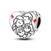 Diy Love Beads Pendant Jewelry 925 Silver Copper Plated With Dripping Oil Design For Family Friendship