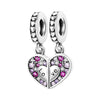 Diy Love Beads Pendant Jewelry 925 Silver Copper Plated With Dripping Oil Design For Family Friendship