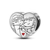 Diy Love Beads Pendant Jewelry 925 Silver Copper Plated With Dripping Oil Design For Family Friendship