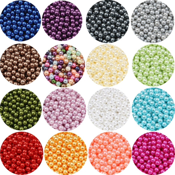 Diy Manual Glue Filler Accessories Nonporous Abs Imitation Pearl Beads Natural Style
