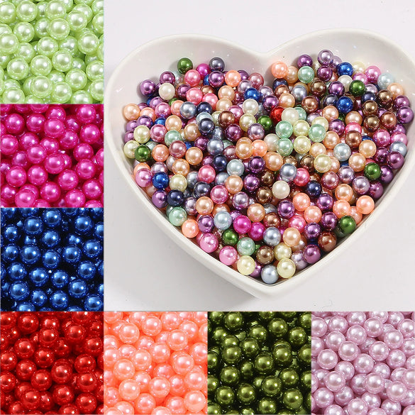Diy Manual Glue Filler Accessories Nonporous Abs Imitation Pearl Beads Natural Style