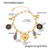Diy Multiaccessory Burgundy Oil Dripping Heart Necklace And Bracelet Set In Stainless Steel With Diamonds Electroplated For Women