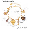 Diy Multiaccessory Burgundy Oil Dripping Heart Necklace And Bracelet Set In Stainless Steel With Diamonds Electroplated For Women