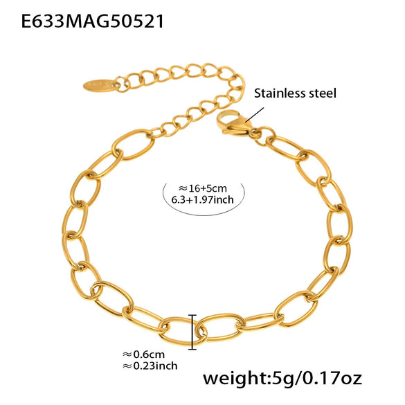 Diy Multifittings Bracelet Stainless Steel Geometric Pattern Electroplated Women's Foot Accessories