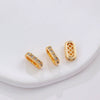 Diy Pearl Bracelet With Three Row Oval Spacer Beads Copper Plated Real Gold And Micro Zircon Electroplating Treatment