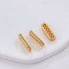 Diy Pearl Bracelet With Three Row Oval Spacer Beads Copper Plated Real Gold And Micro Zircon Electroplating Treatment