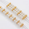 Diy Pearl Bracelet With Three Row Oval Spacer Beads Copper Plated Real Gold And Micro Zircon Electroplating Treatment