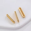 Diy Pearl Bracelet With Three Row Oval Spacer Beads Copper Plated Real Gold And Micro Zircon Electroplating Treatment