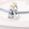 Diy String Bracelet Copper Silver Plated Letter Bead Charm With Dripping Oil Design
