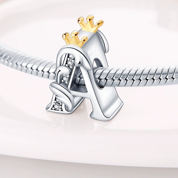 Diy String Bracelet Copper Silver Plated Letter Bead Charm With Dripping Oil Design