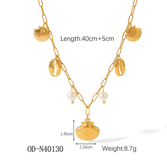 Diy Tassel Charm Clavicle Chain Fashion Design Stainless Steel And Titanium Steel Heart Flower Pendant Necklace With Pvd Vacuum Plating