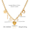 Diy Tassel Charm Clavicle Chain Fashion Design Stainless Steel And Titanium Steel Heart Flower Pendant Necklace With Pvd Vacuum Plating