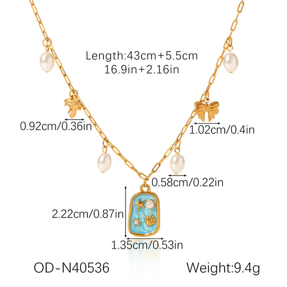 Diy Tassel Charm Clavicle Chain Fashion Design Stainless Steel And Titanium Steel Heart Flower Pendant Necklace With Pvd Vacuum Plating
