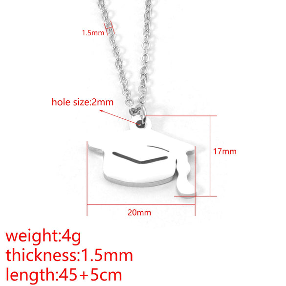 Doctor Hat Necklace Jewelry Stainless Steel Titanium Steel Ushaped Electroplating O Word Chain Unisex Versatile