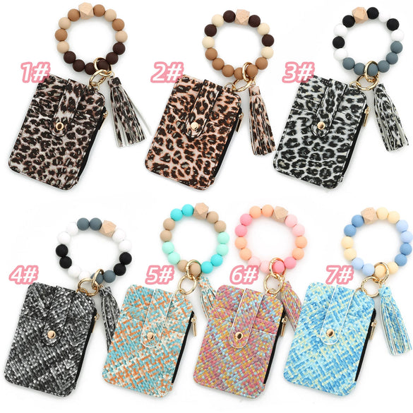 Document Bag Card Bag Wallet Woven Striped Pattern Pu Leather Silicone