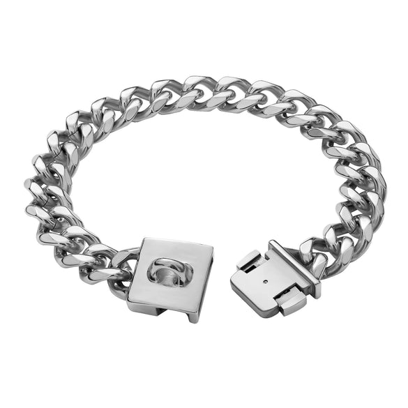 Dog Chain Titanium Steel Cowboy Style Single Six Chain Polished Vacuum Plating