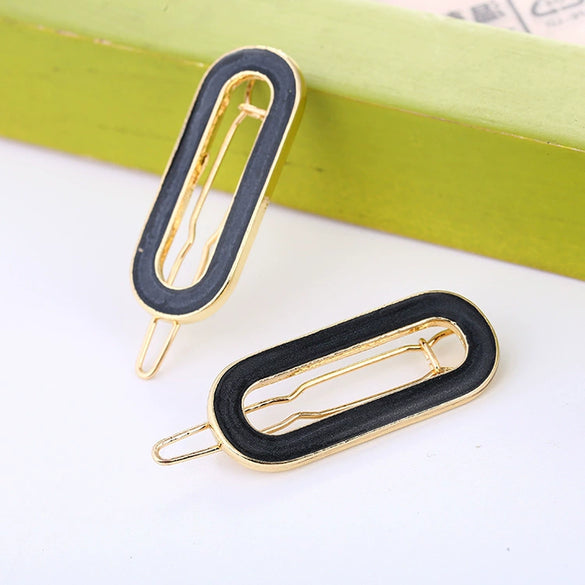 Donut Metal Hair Clip Women's Headwear Electroplated Oneword Clip