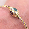 Dopamine Bracelet Copper Geometric Round Zircon Diamond Braided Electroplated