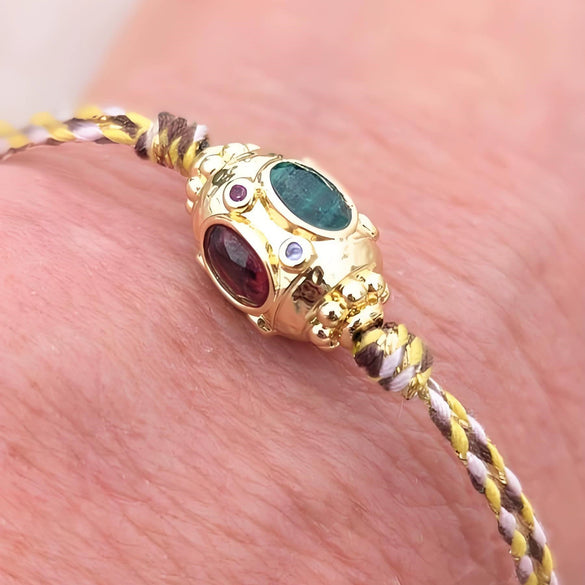 Dopamine Bracelet Copper Geometric Round Zircon Diamond Braided Electroplated