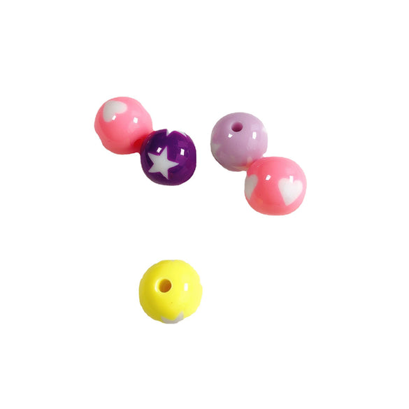 Dopamine Card Loose Beads Mobile Phone Chain Pendant Acrylic Love Star Pattern Diy Material