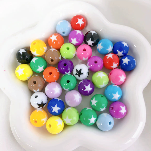 Dopamine Card Loose Beads Mobile Phone Chain Pendant Acrylic Love Star Pattern Diy Material