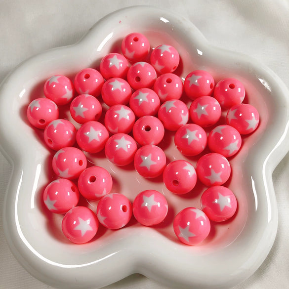 Dopamine Card Loose Beads Mobile Phone Chain Pendant Acrylic Love Star Pattern Diy Material