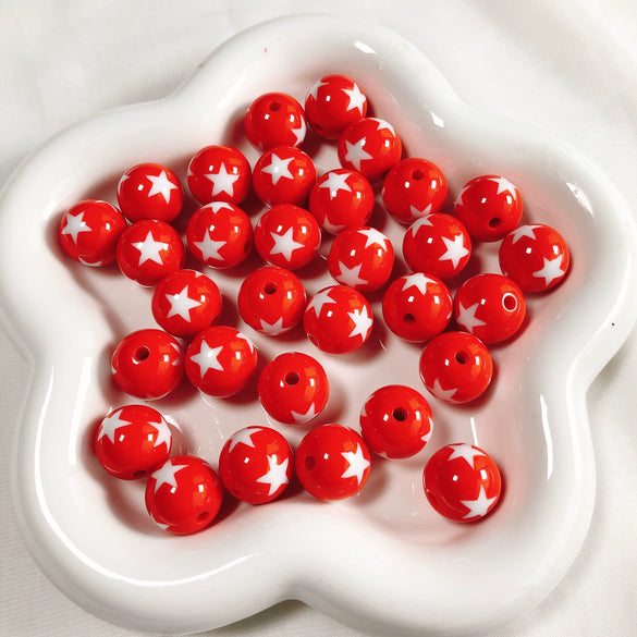 Dopamine Card Loose Beads Mobile Phone Chain Pendant Acrylic Love Star Pattern Diy Material