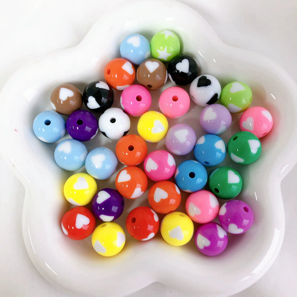 Dopamine Card Loose Beads Mobile Phone Chain Pendant Acrylic Love Star Pattern Diy Material