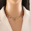 Dopamine Color Fashion Ol Women's Stainless Steel Necklace With Bow Tie Design And Electroplating