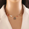 Dopamine Color Fashion Ol Women's Stainless Steel Necklace With Bow Tie Design And Electroplating