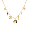 Dopamine Color Fashion Ol Women's Stainless Steel Necklace With Bow Tie Design And Electroplating
