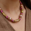 Dopamine Necklace Zircon Handmade Cylindrical Ushaped Copper Electroplating