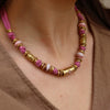 Dopamine Necklace Zircon Handmade Cylindrical Ushaped Copper Electroplating